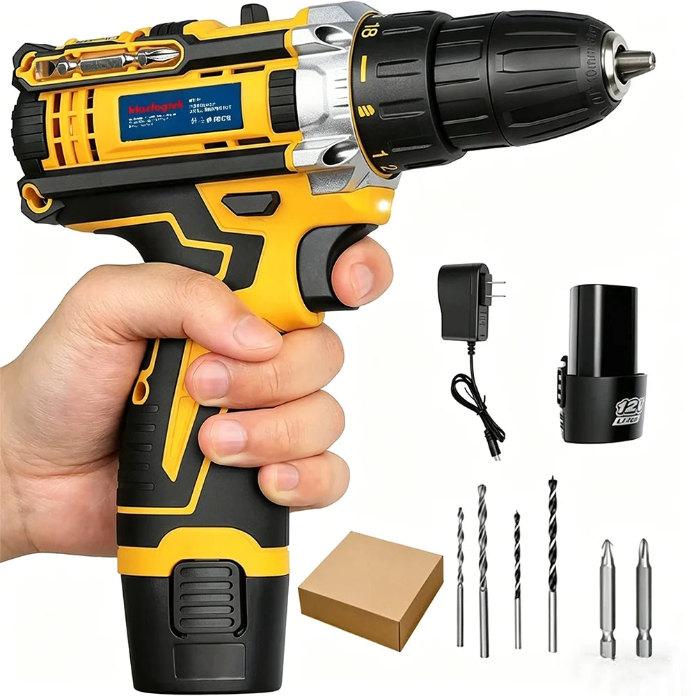 Cordless Lithium Ion Impact Driver And Electric Drill Kit