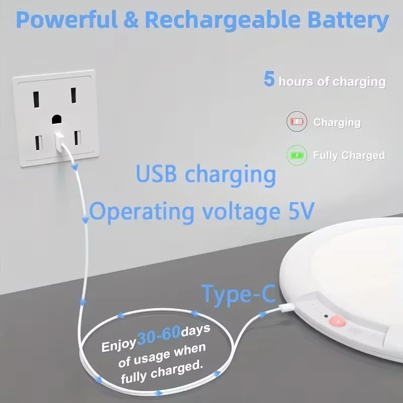 Magnetic Wireless Motion Sensor Night Light USB Type C Rechargeable