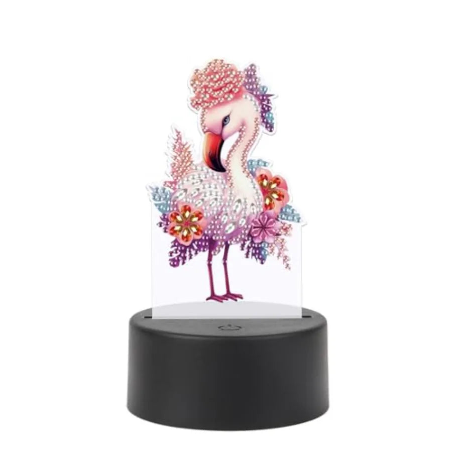 Diamond Art Led Night Light Creative Diy Mosaic Decor Lamp