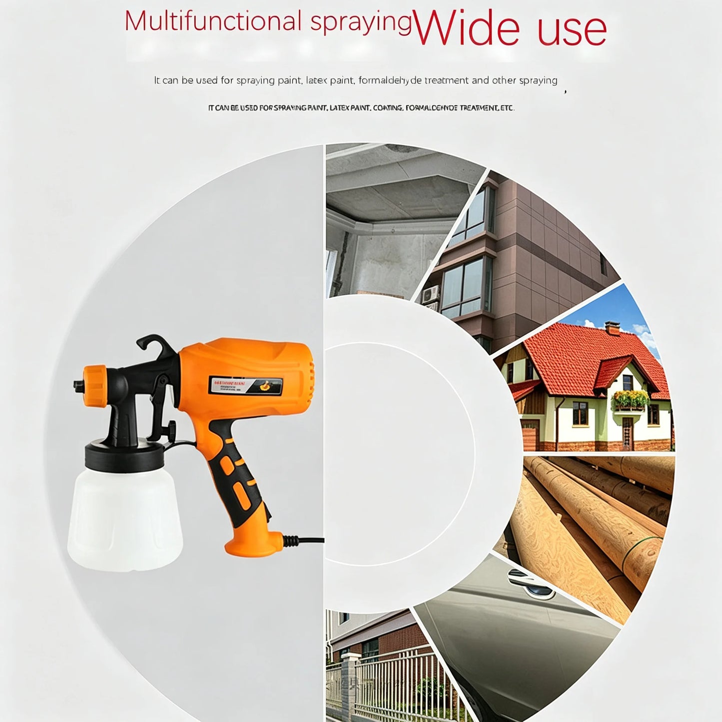 Electric Handheld Paint Spray Gun With Single Nozzle For Latex
