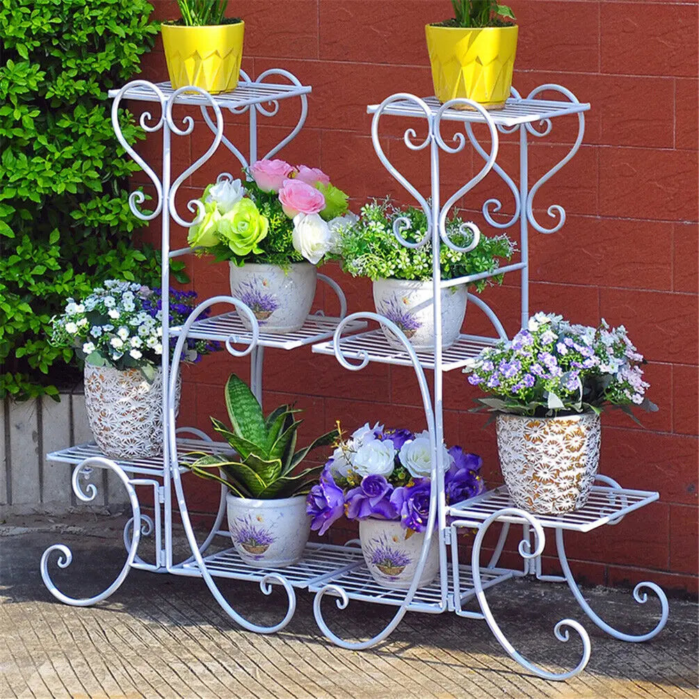 Premium Metal Four Tier Plant Stand For Indoor Garden Decor