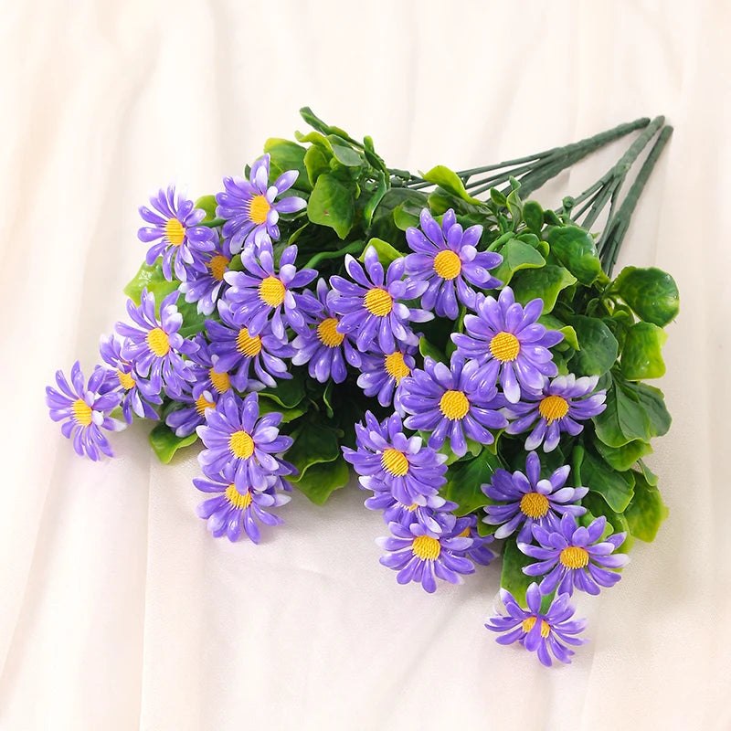 Daisy Artificial Flowers Bouquet 33cm Fake Plants for Home Decor Garden Wedding Decoration Outdoor Table Vase Flower Arrangement