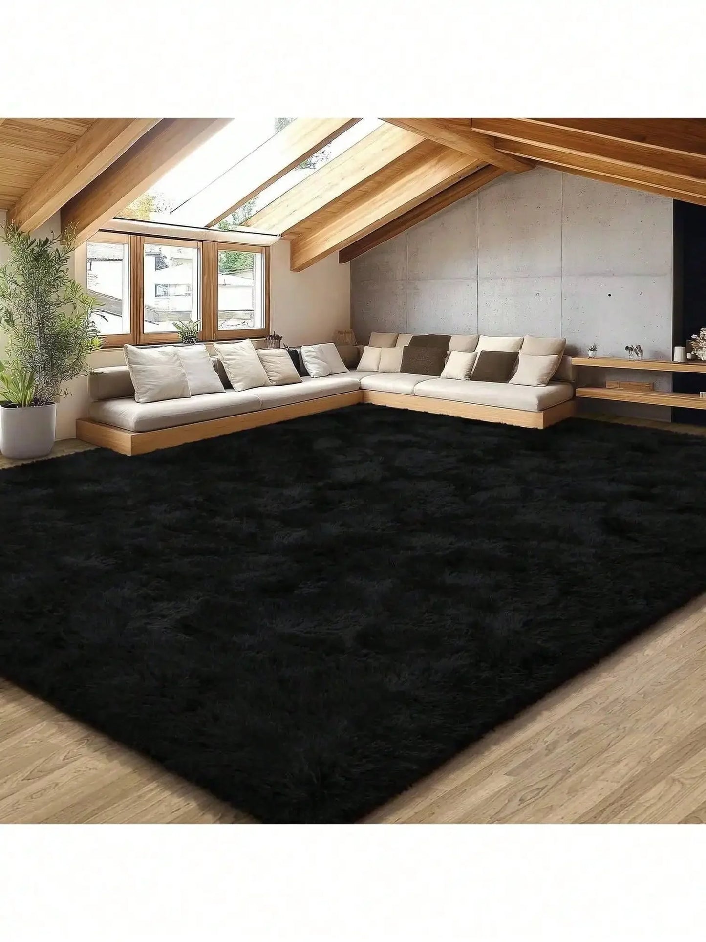 Thick Plush Cut Pile Carpet With Non Slip Protective Backing
