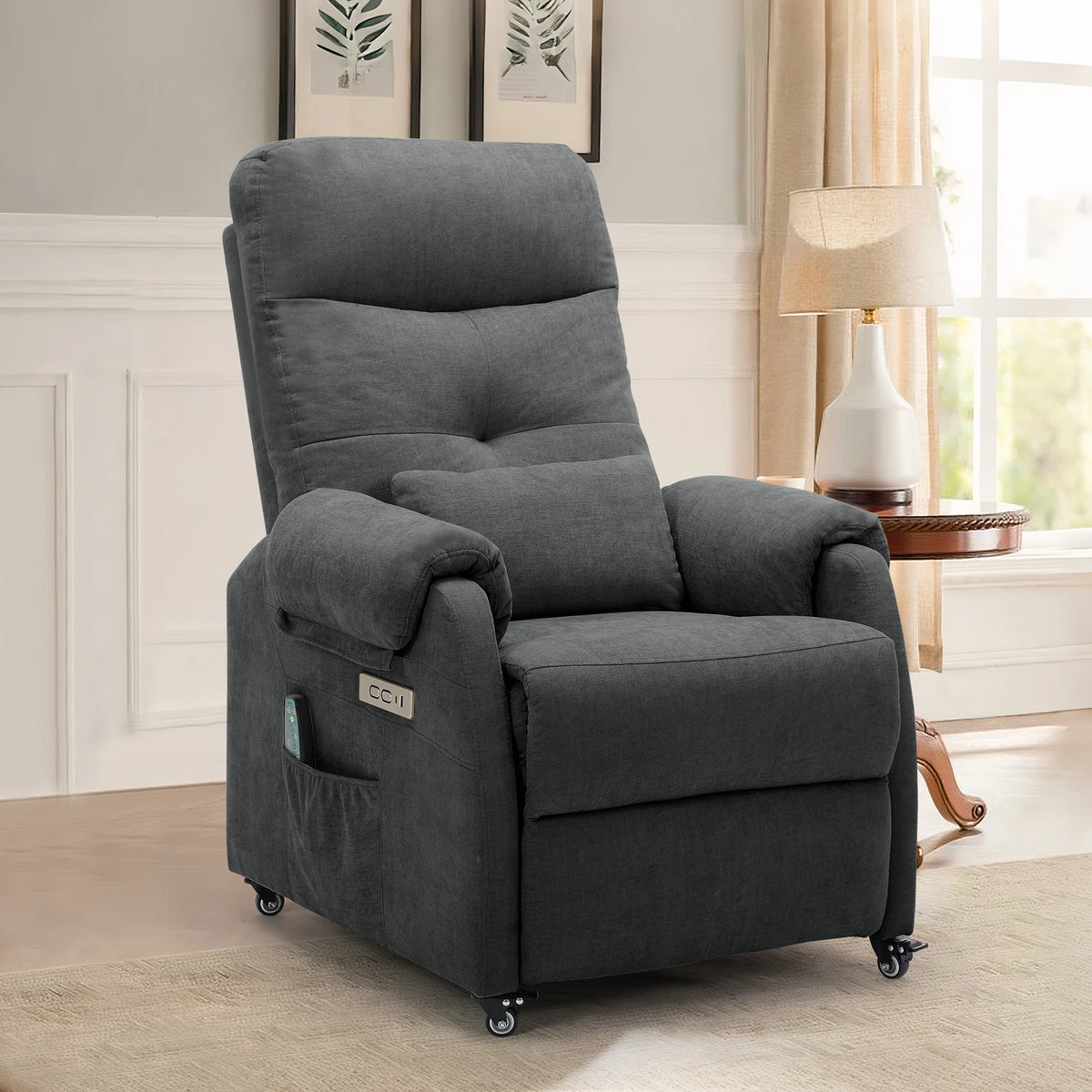Korsaer Electric Recliner Chair With Usb Port And Wheels