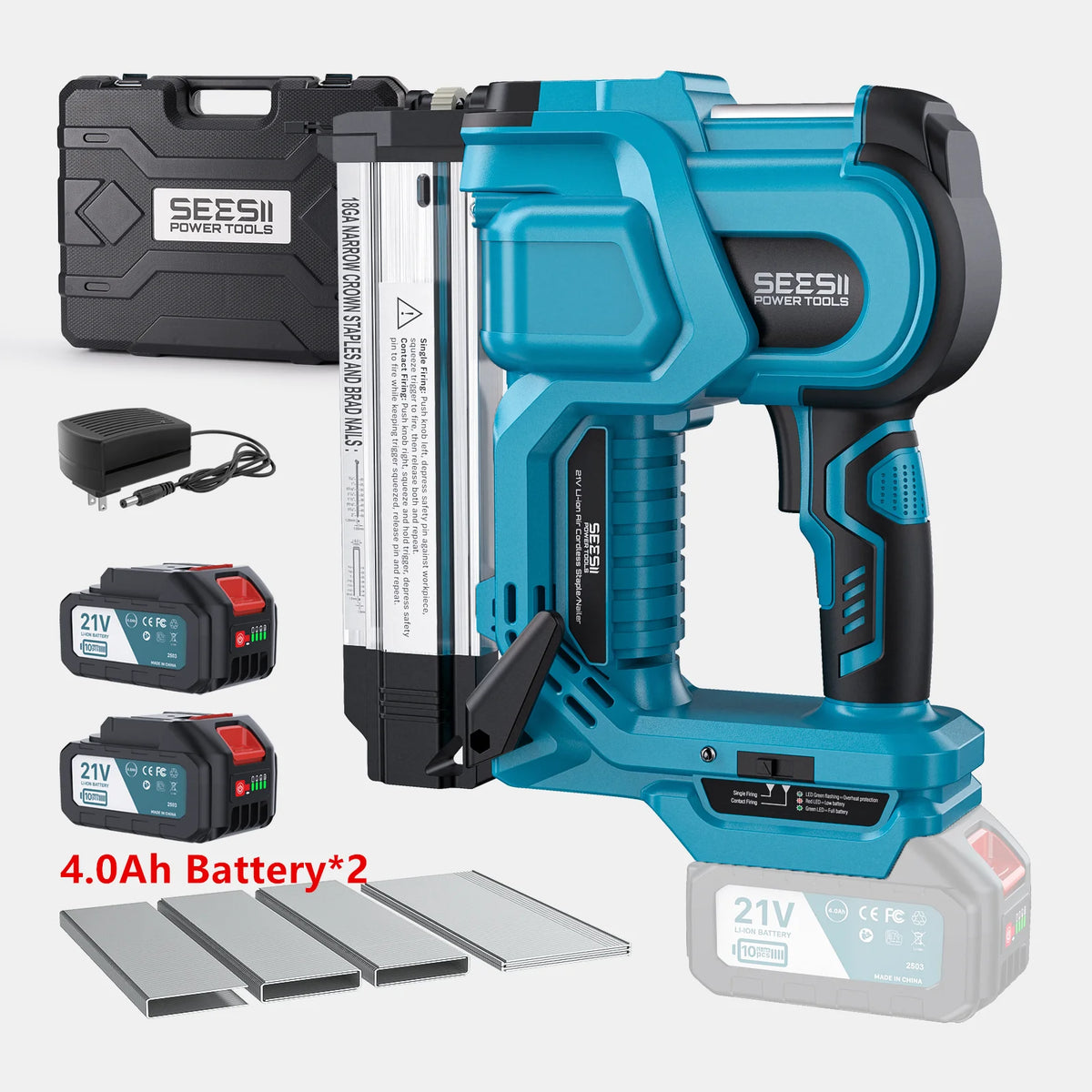 Seesii 2-in-1 Electric Nailer Stapler Depth Adjustable