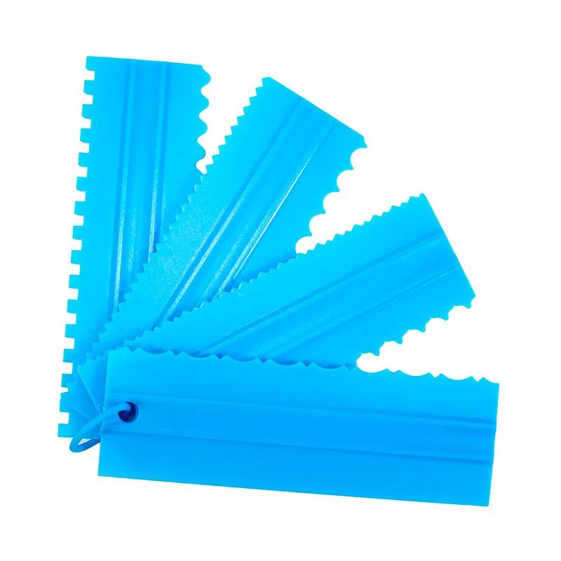 Plastic Double Sided Cake Scraper Set For Patterned Cream Decorating