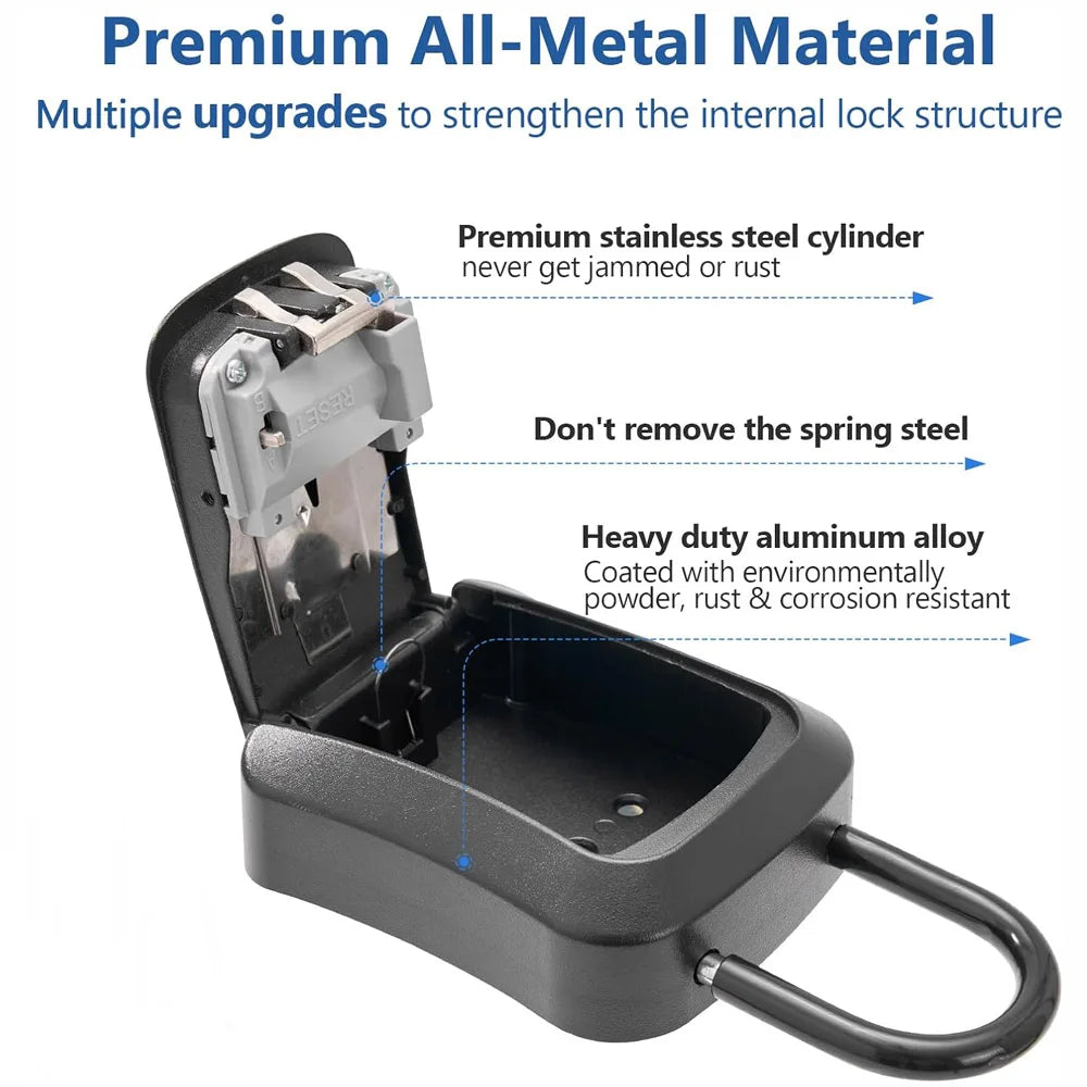 Portable Wall Mount 4 Digit Combination Key Lock Box Safe
