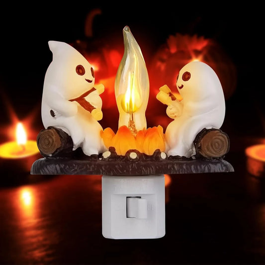 Ghost Campfire Flickering Night Light Halloween Indoor Figurine Lamps