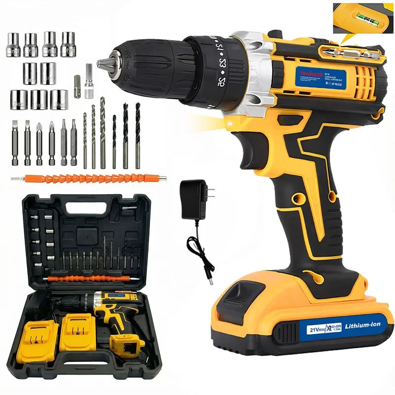 Cordless Lithium Ion Impact Driver And Electric Drill Kit