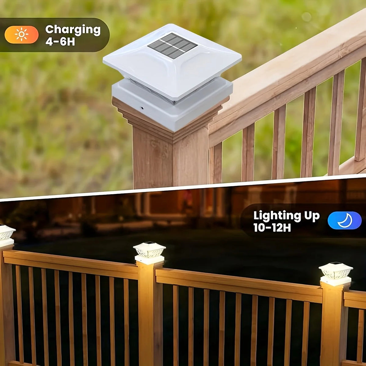 KPSTEK Solar Outdoor Villa Fence Garden Column Light