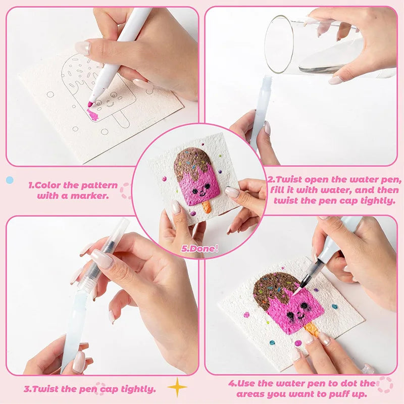 3D Magic Texture Painting Kit With Foam Sheets And Markers