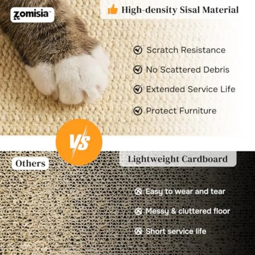 Natural Sisal Cat Scratcher With Ball Track And Pinewood Base