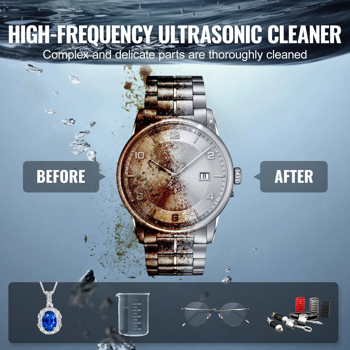 SucceBuy Professional Ultrasonic Cleaner With Timer For Household