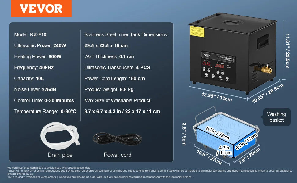 SucceBuy Professional Ultrasonic Cleaner With Timer For Household