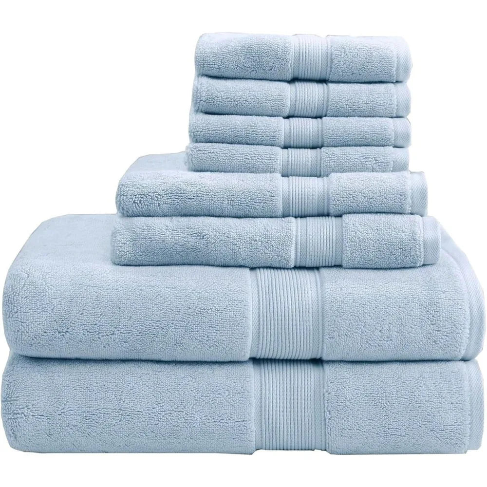 800GSM Bathroom Towel Set of 8 100% Cotton Bath Towel Set for Bathroom Luxurious Highly Absorbent 2