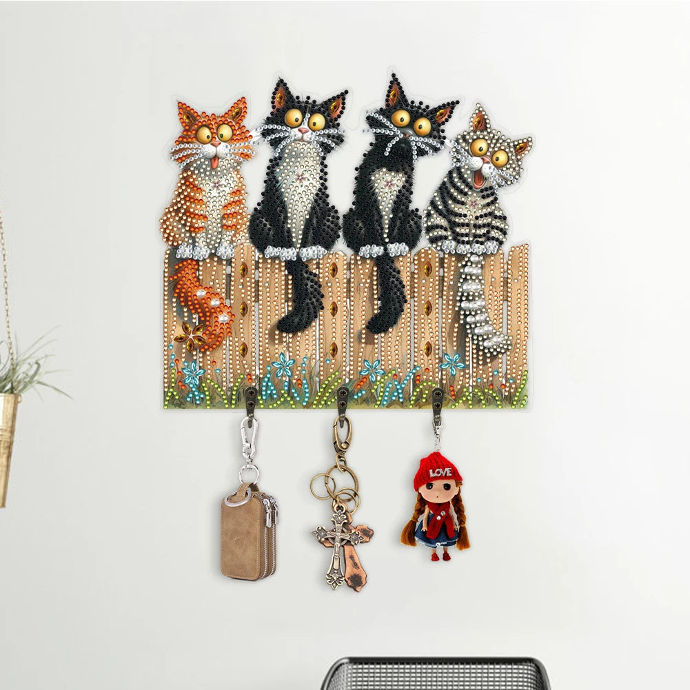 Kitten Diamond Art Wall Hooks For Painting And Craft Display