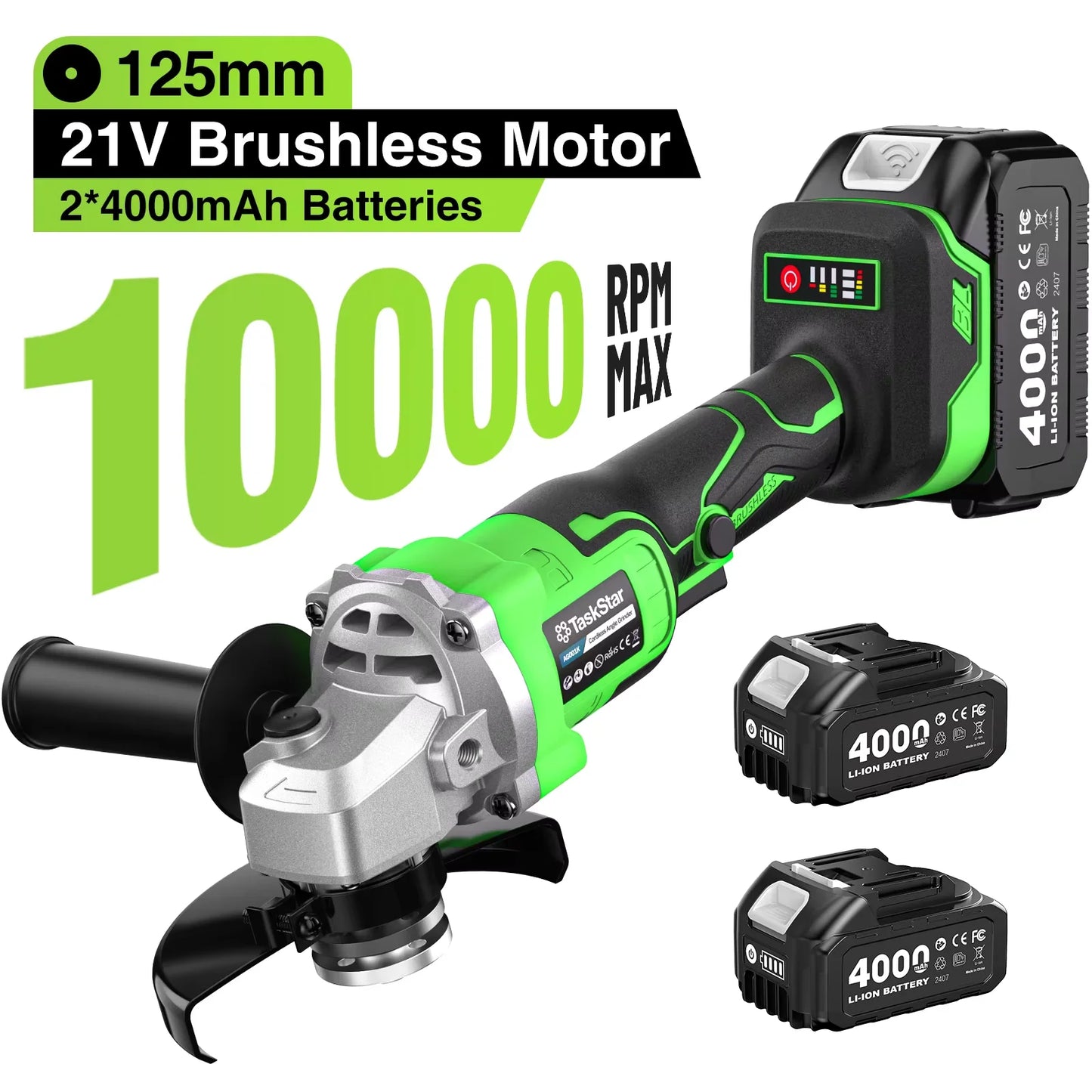 Taskstar Cordless Brushless Angle Grinder And Jigsaw Tool Set