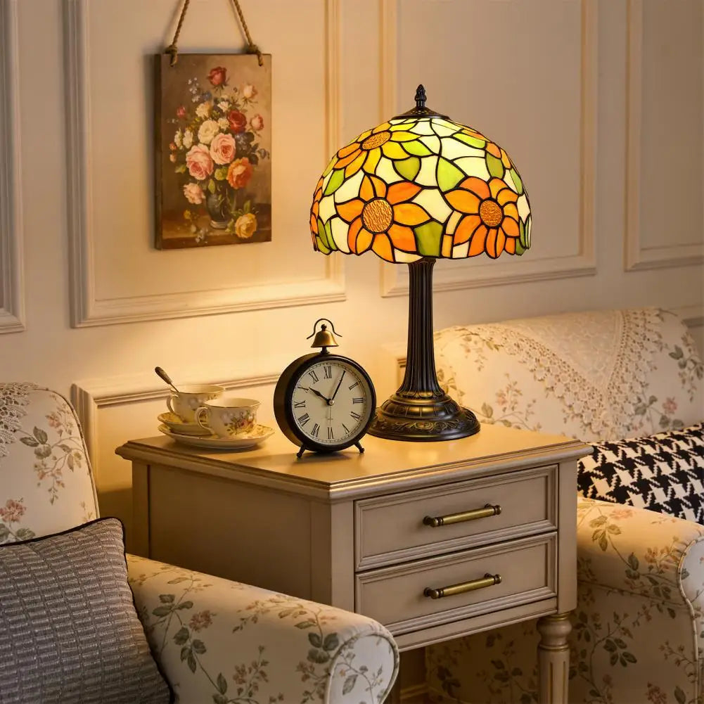 Stained Glass Sunflower Table Lamp 12