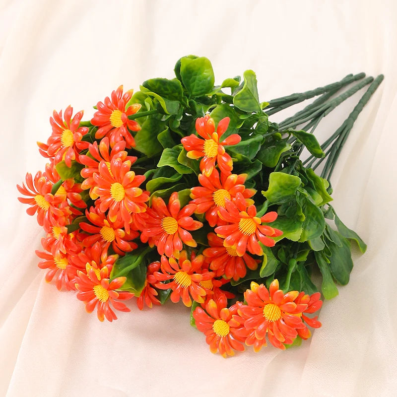 Daisy Artificial Flowers Bouquet 33cm Fake Plants for Home Decor Garden Wedding Decoration Outdoor Table Vase Flower Arrangement