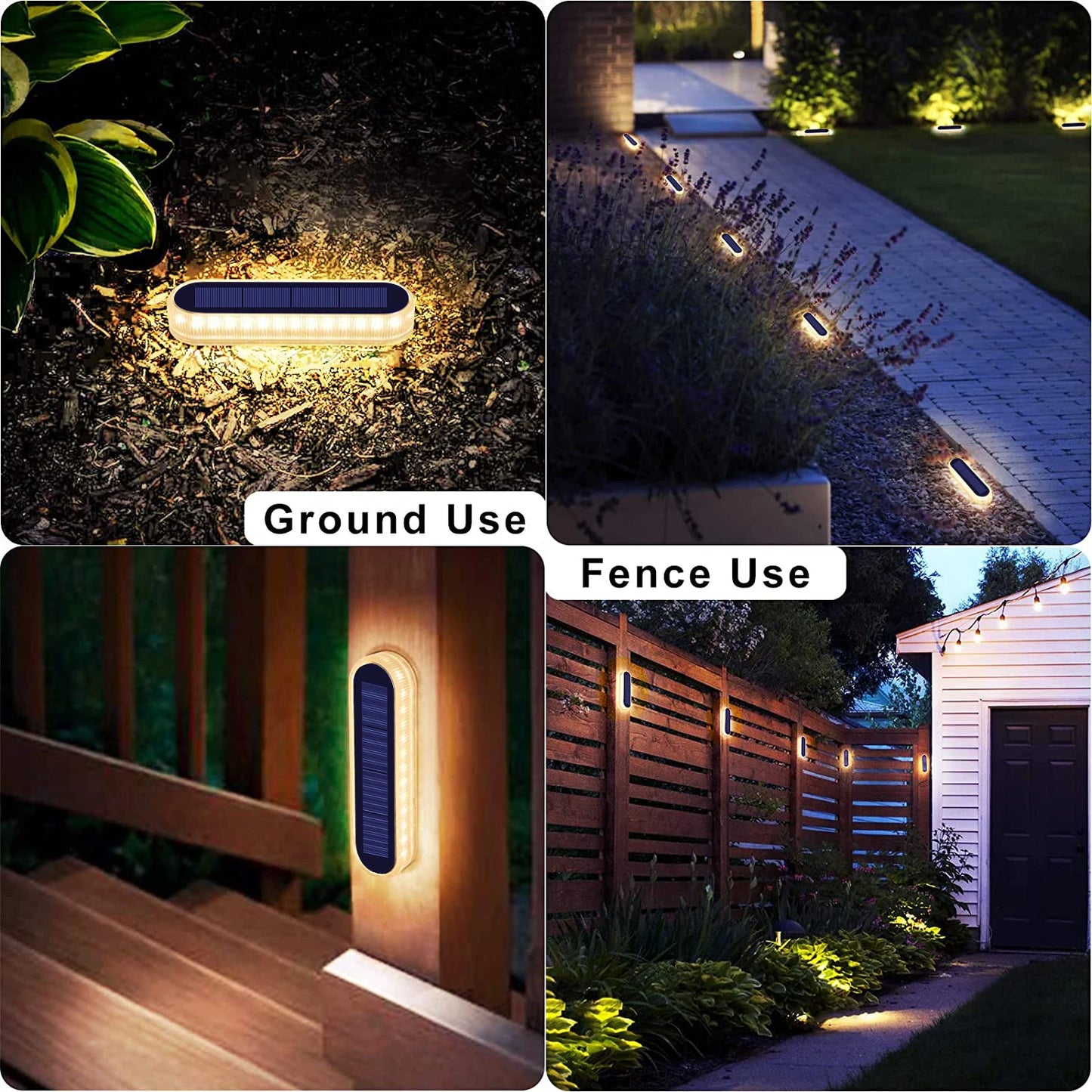 Solar Deck Lights 4 Pack Waterproof Automatic Led Step Lighting
