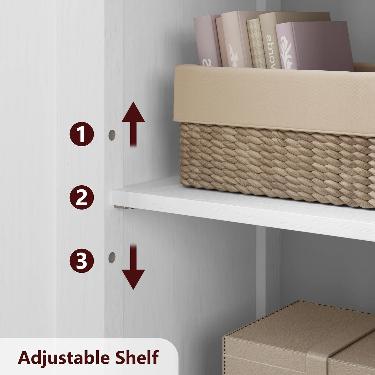 HiMISS Freestanding Bathroom Storage Cabinet With Glass Doors