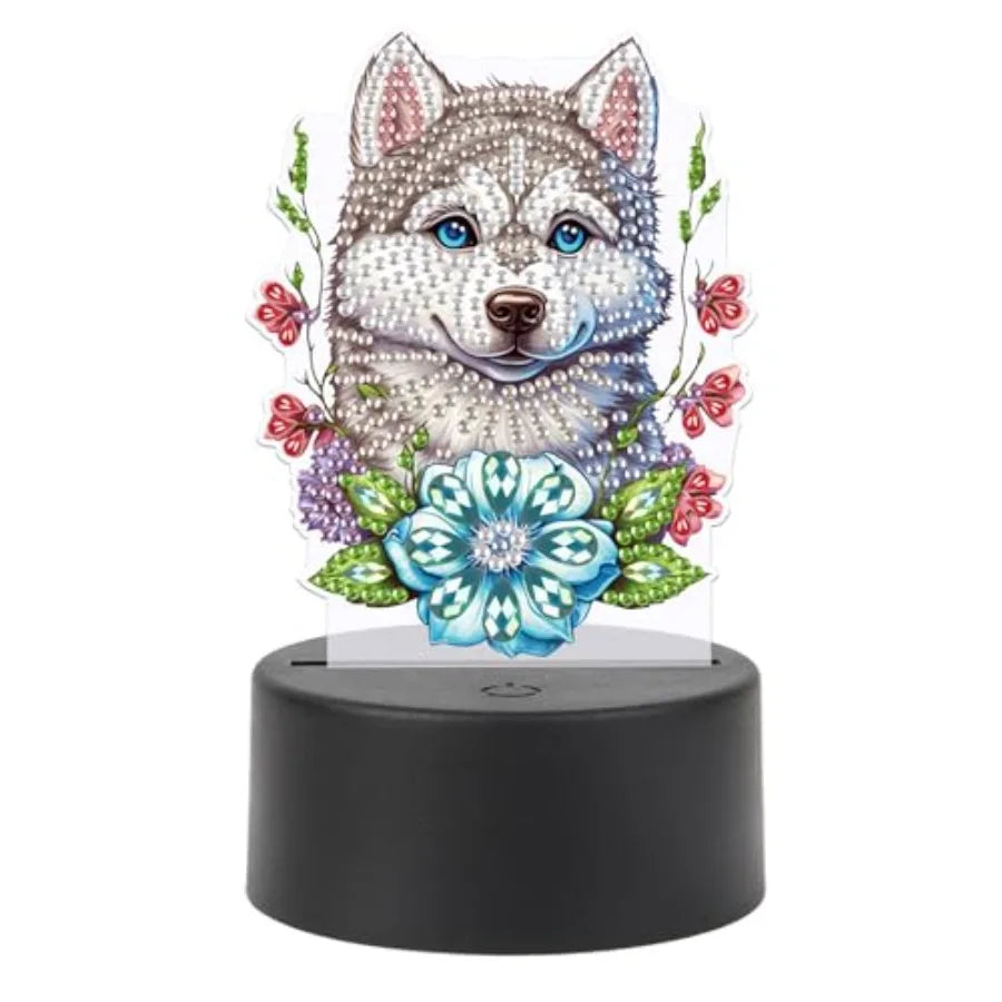Diamond Art Led Night Light Creative Diy Mosaic Decor Lamp