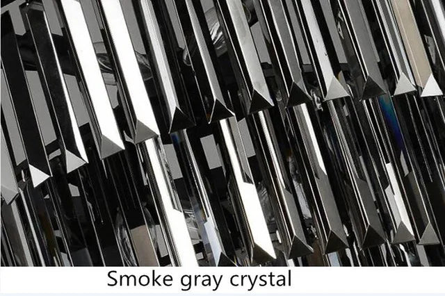 Luminaria Black Round Square Crystal LED Pendant Chandelier For Bedroom Living Dinning Room Corridor Hotel Gallery Hanging Lamps
