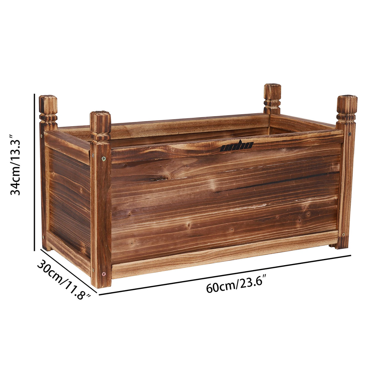Premium Pine Wood Raised Garden Planter For Flowers And Herbs