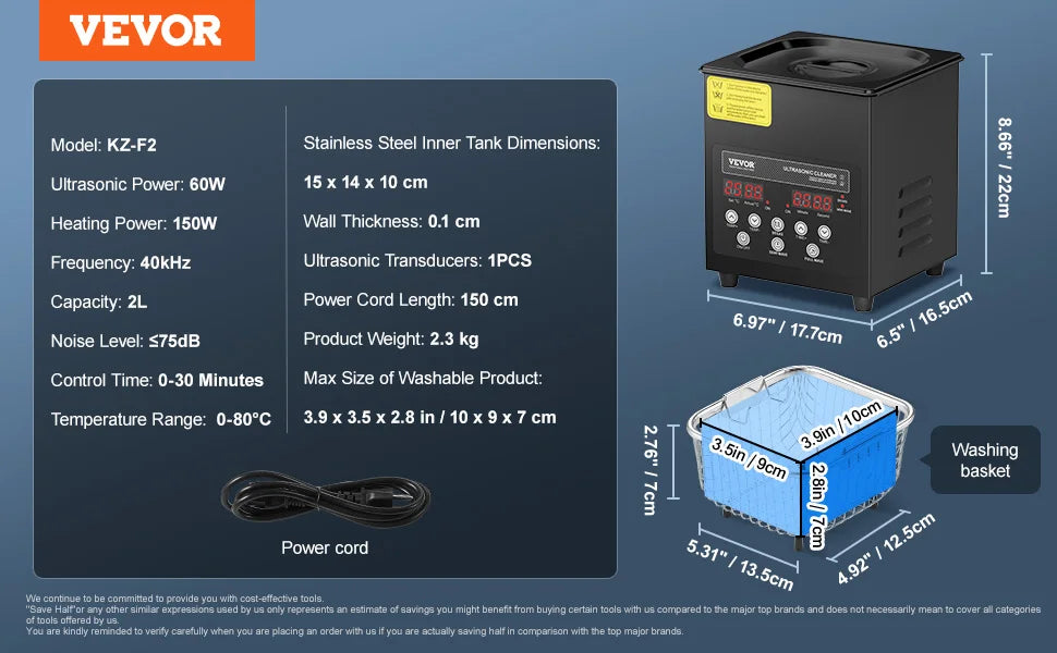 SucceBuy Professional Ultrasonic Cleaner With Timer For Household