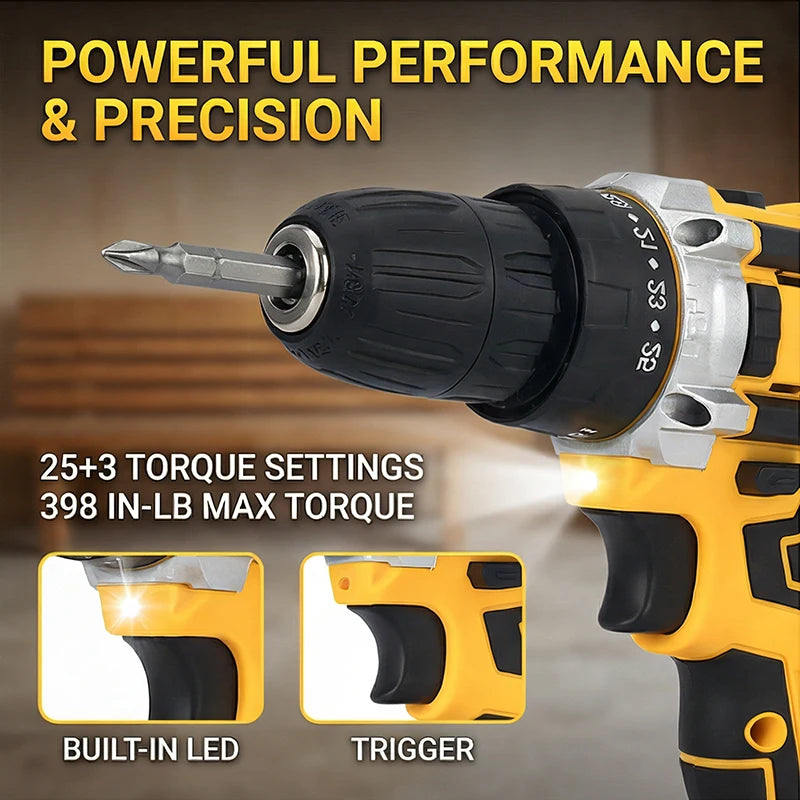 Cordless Lithium Ion Impact Driver And Electric Drill Kit