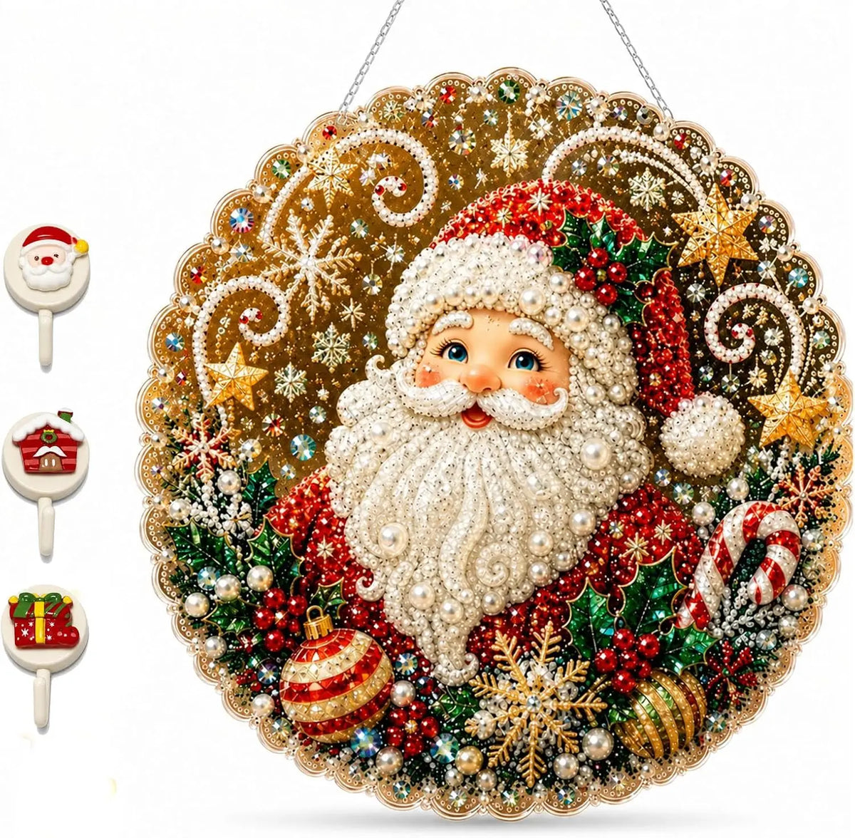 Christmas Pearl Art Diy Hanging Ornament Kit Diamond Painting Acrylic