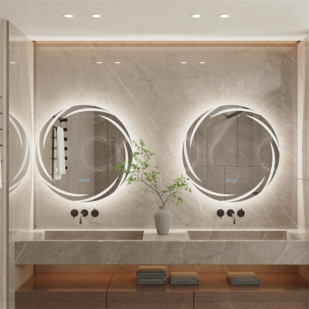 LED Round Anti Fog Wall Mounted Bathroom Vanity Mirror