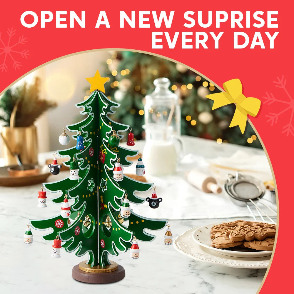 Joyfy Christmas Advent Calendar 24 Days Countdown Tree Ornament Gift