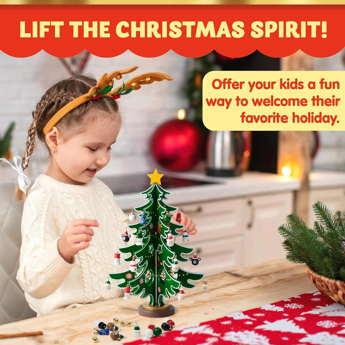 Joyfy Christmas Advent Calendar 24 Days Countdown Tree Ornament Gift
