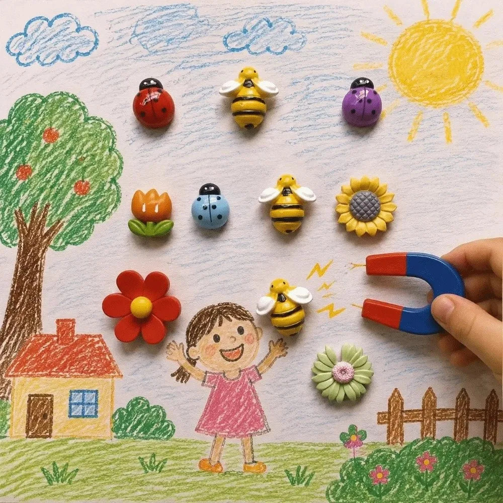 Adorable Refrigerator Magnets 10-Piece Set Durable Kitchen Office Decor
