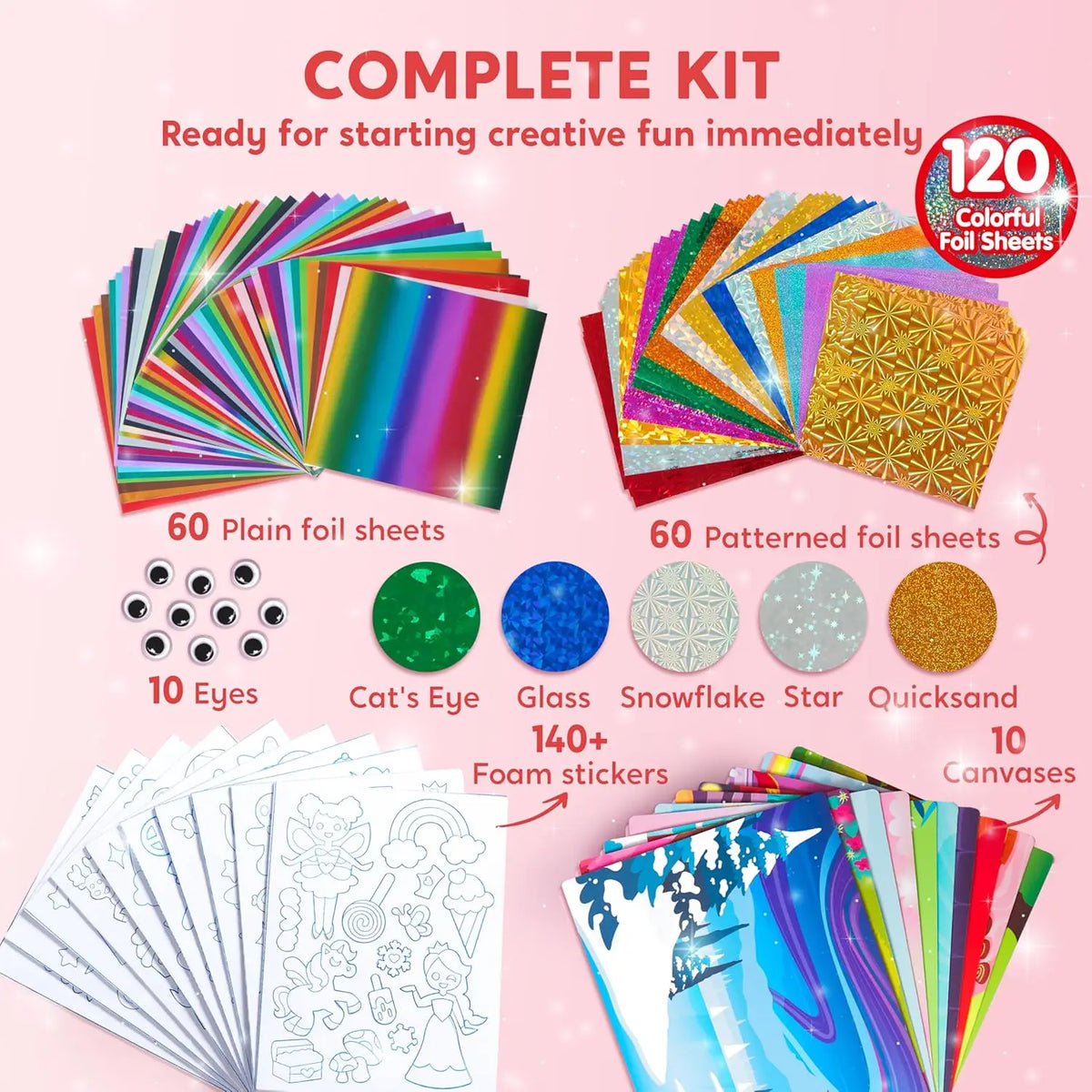 Joyfy Foil Art Kit For Kids Mess Free Creative Craft