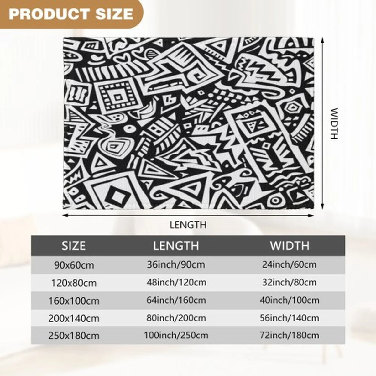 Modern Geometric Area Rug For Contemporary Living Room Decor