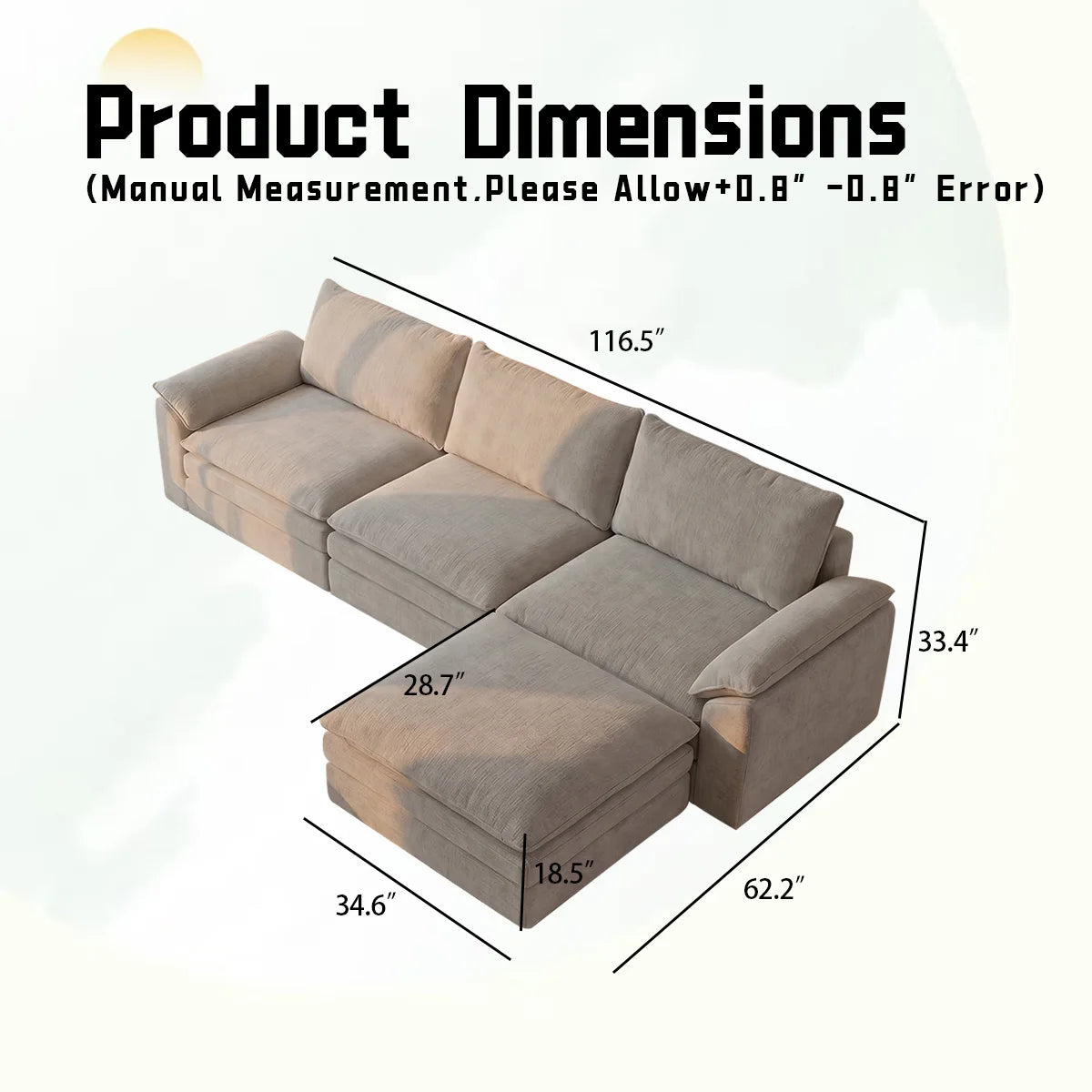 Modern Cloud Modular Sofa Set With Plush Cushions For Home