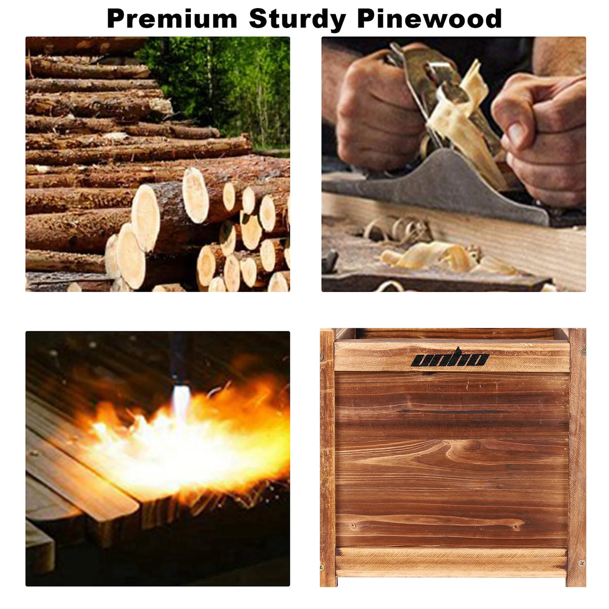 Premium Pine Wood Raised Garden Planter For Flowers And Herbs