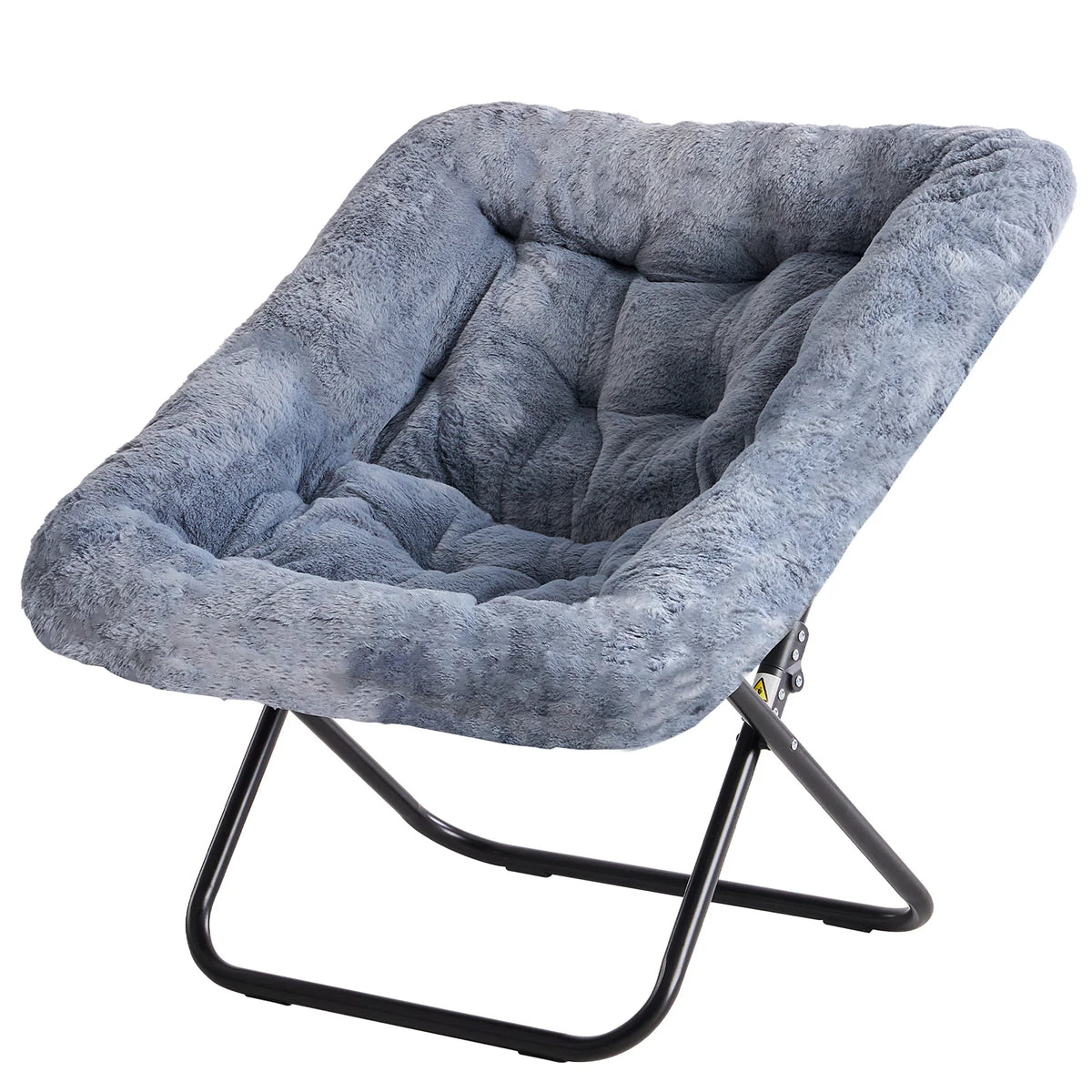 JHK Cozy Padded Saucer Chair With Foldable Metal Frame