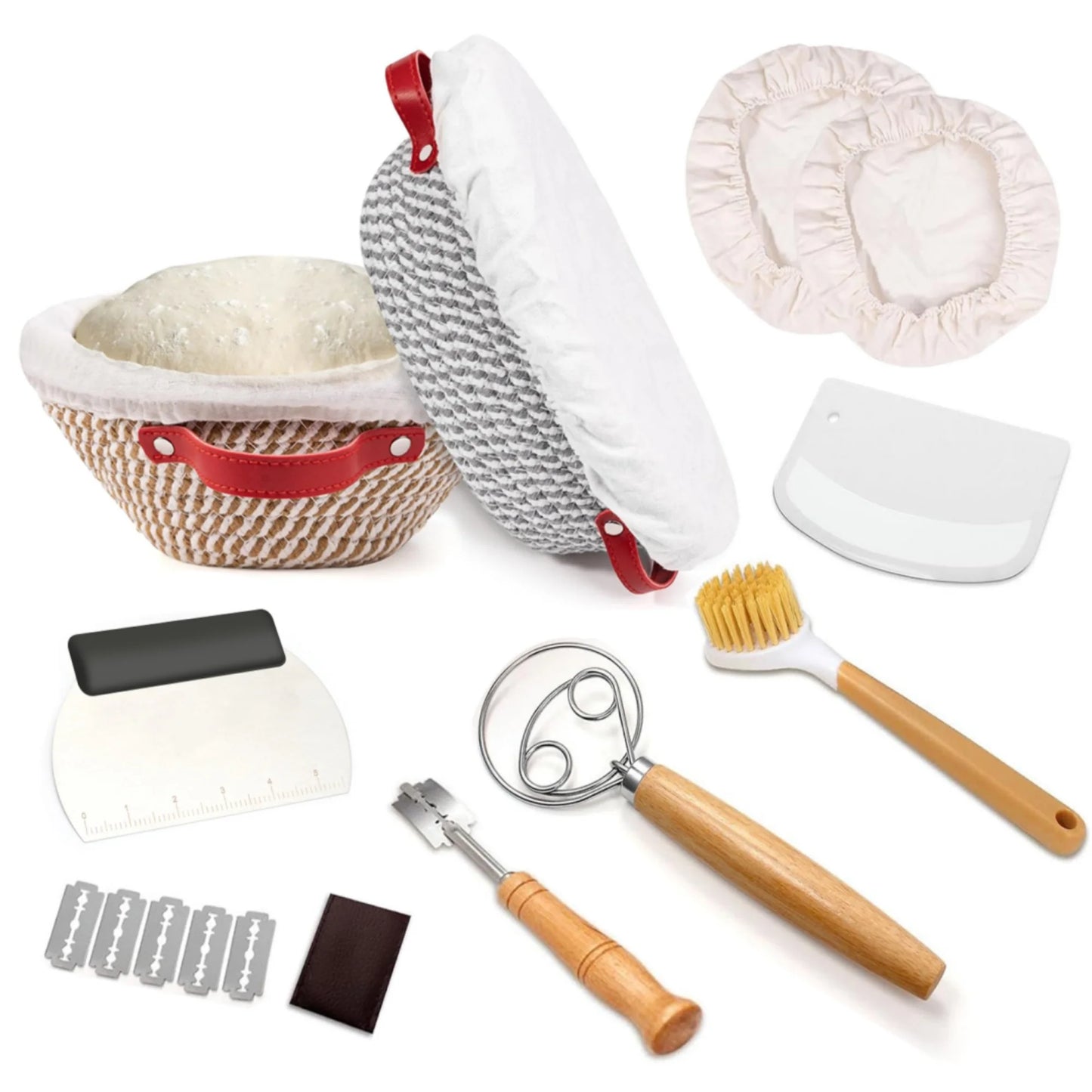 Bread Proofing Basket Set With Banneton Baskets And Lame