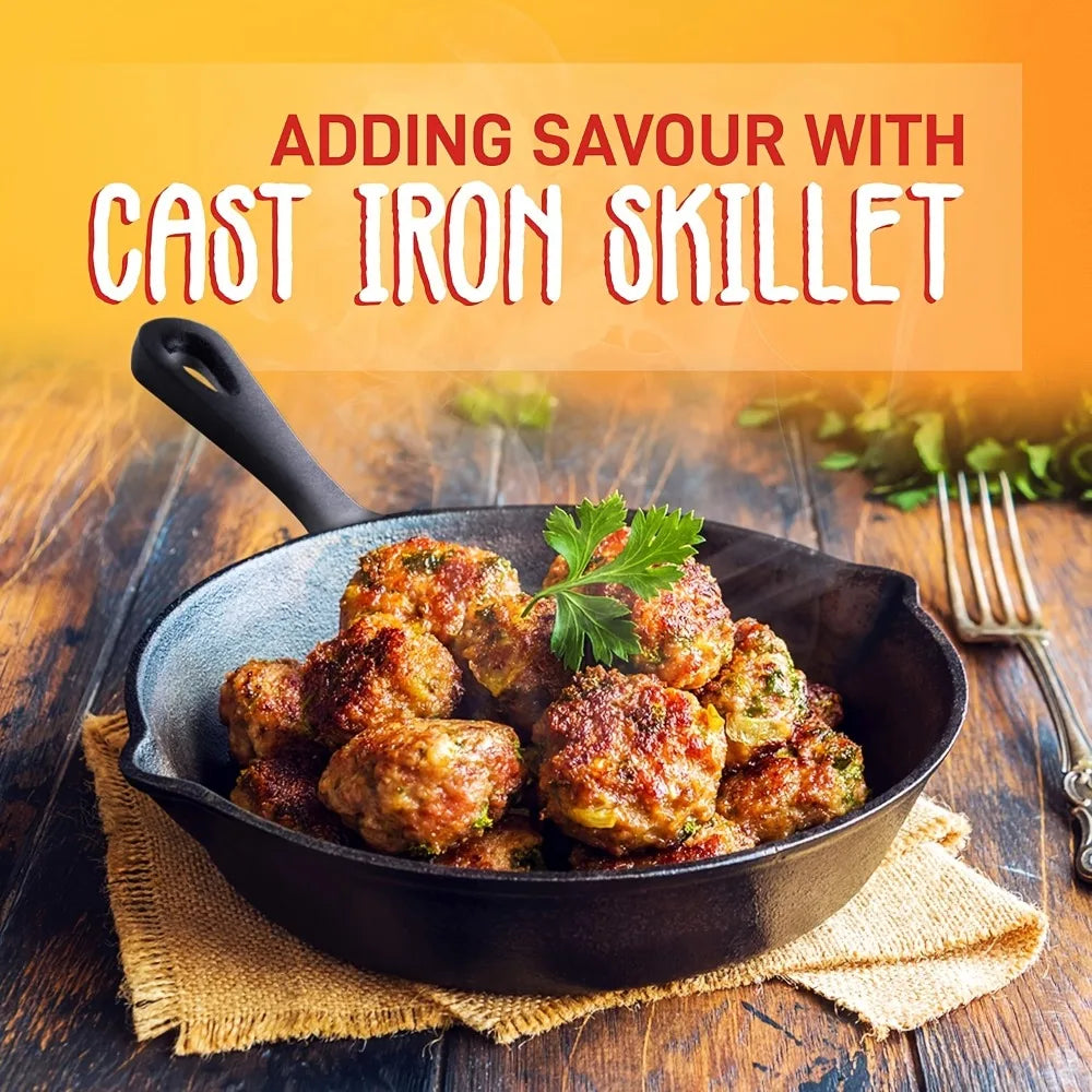 AEDG 3 Piece Cast Iron Skillet Set Preseasoned Pans