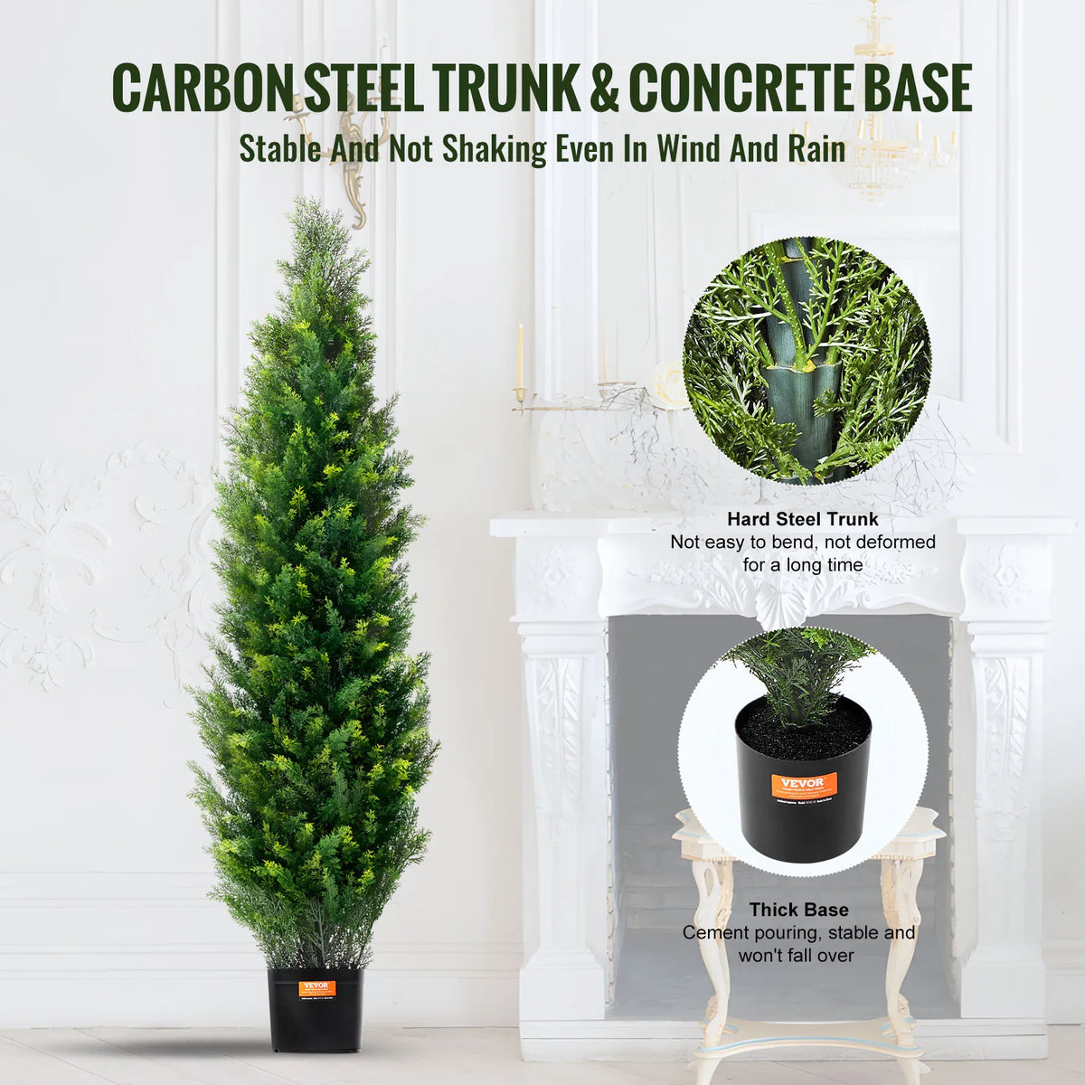 SucceBuy Artificial Cedar Topiary Tree Evergreen Home Garden Decor