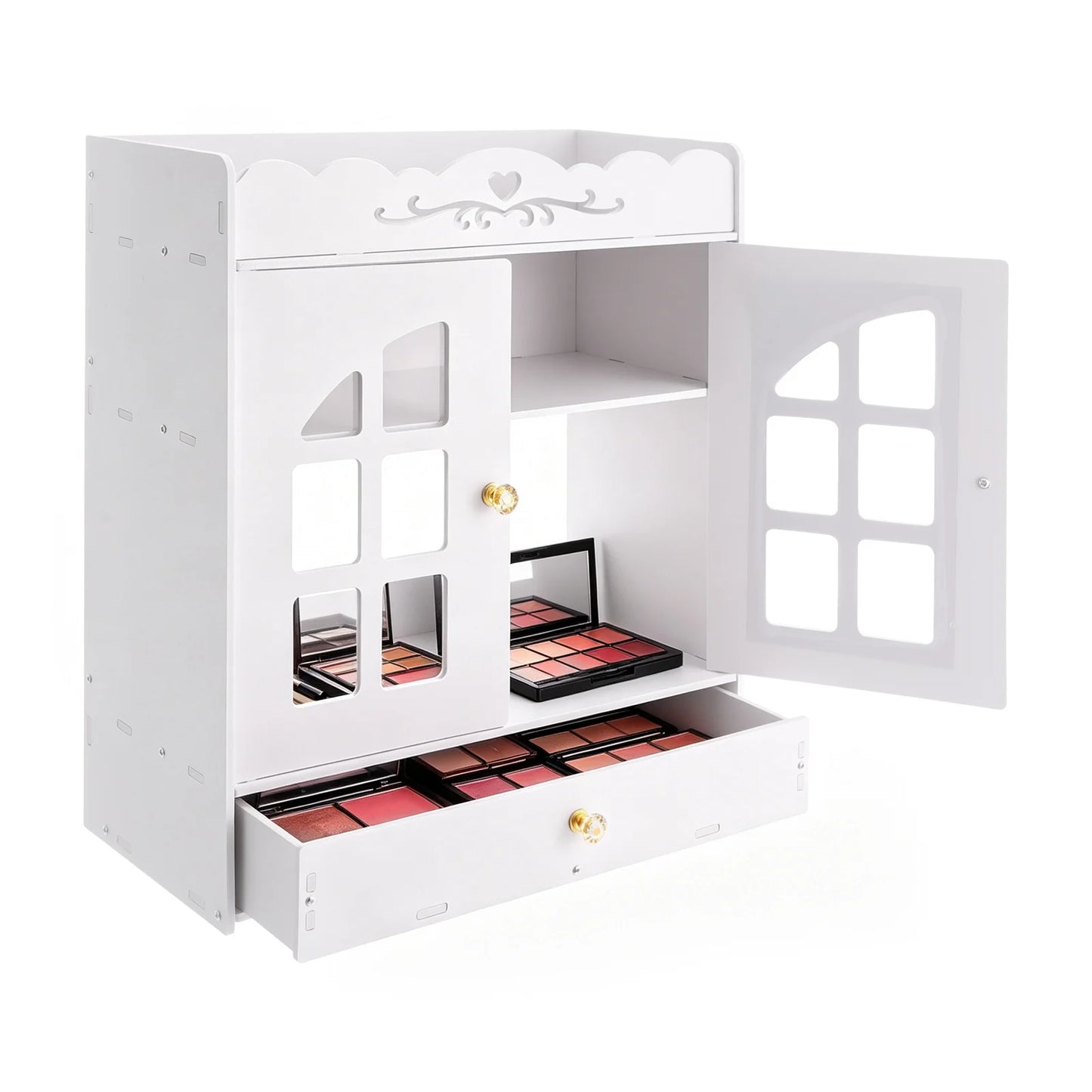 Wall Mounted Bathroom Organizer No Drill Large Capacity Multi-tier Shelf for Toiletries Cosmetics