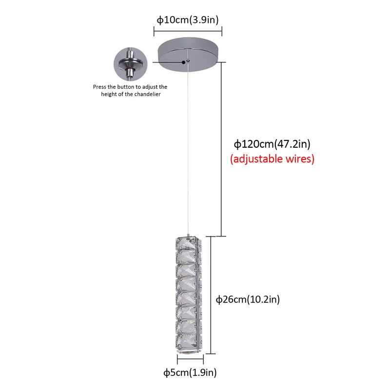 GreeLustr Modern Crystal Pendant Ceiling Light For Home Decor