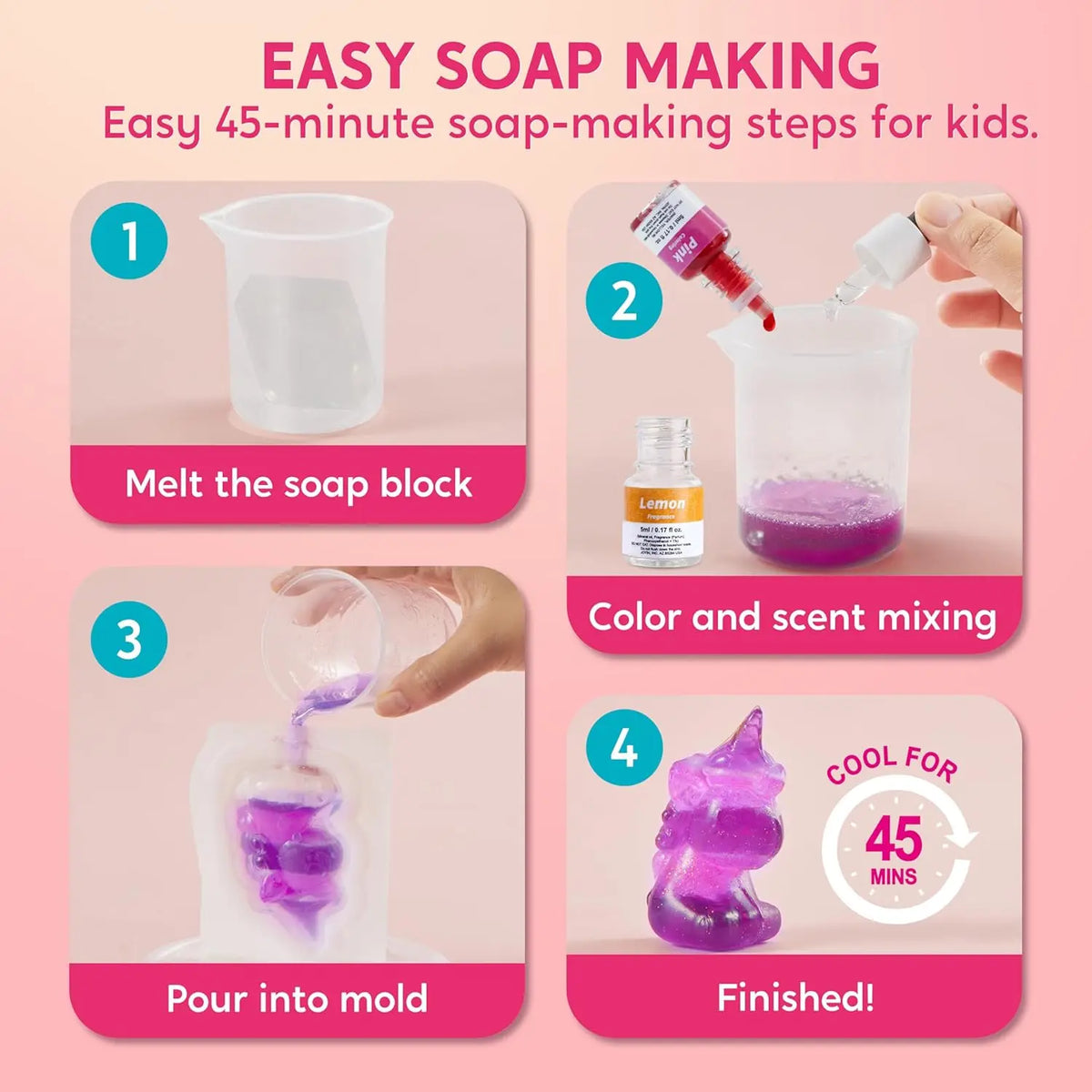 Joyfy Unicorn Soap Making Kit For Kids Creative DIY Craft