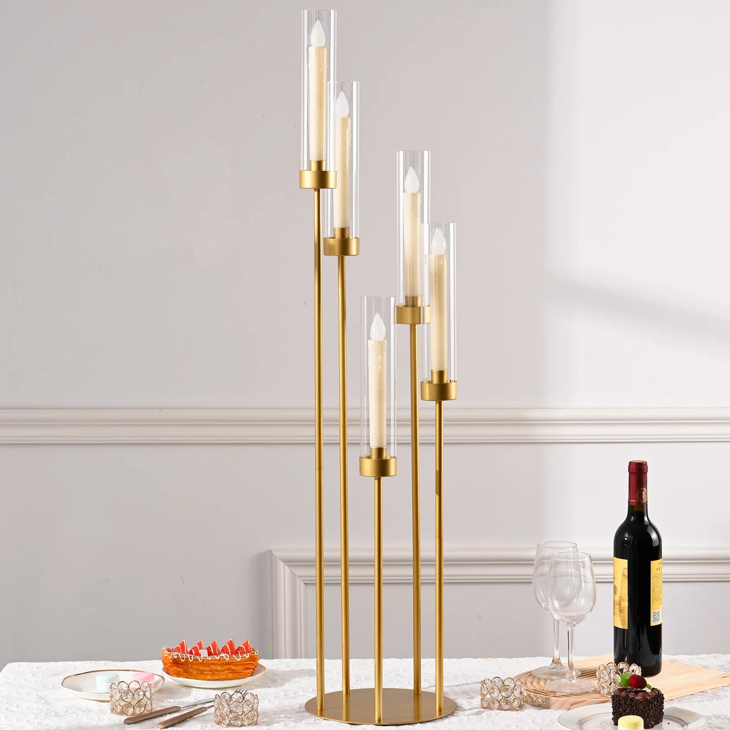 VINCIGANT Floor Candelabra 5 Arm Candle Holder For LED Candles