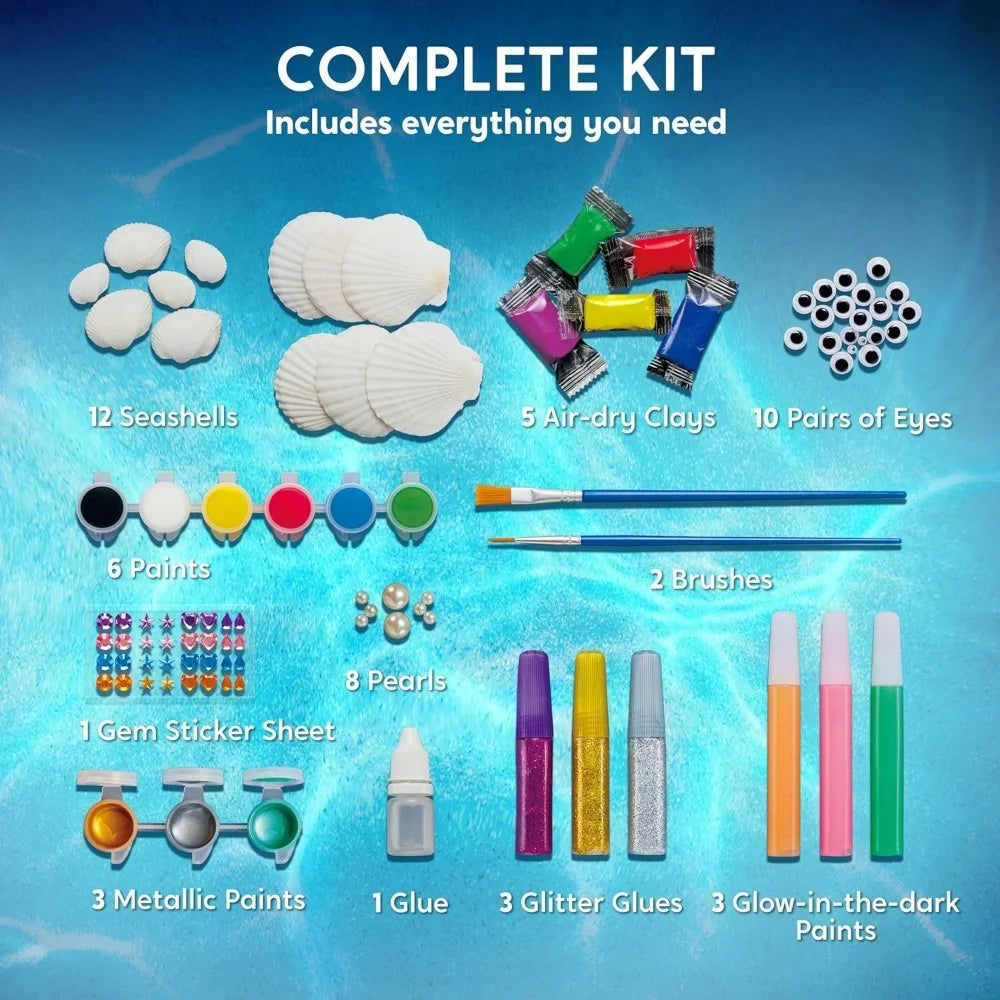 Joyfy Kids Seashell Painting Set With Creative Craft Supplies