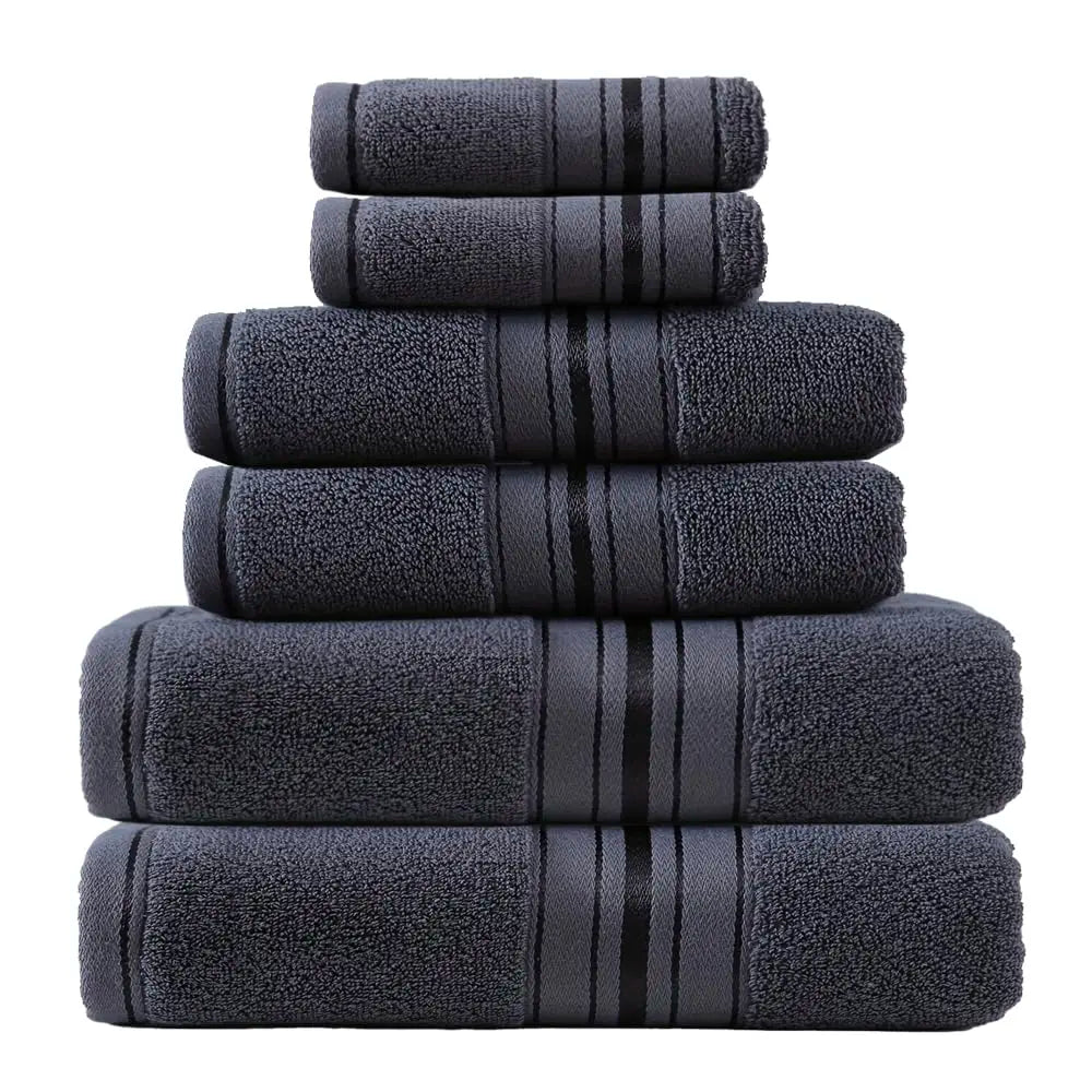 Luxury Turkish Cotton Six Piece Towel Set for Bathroom