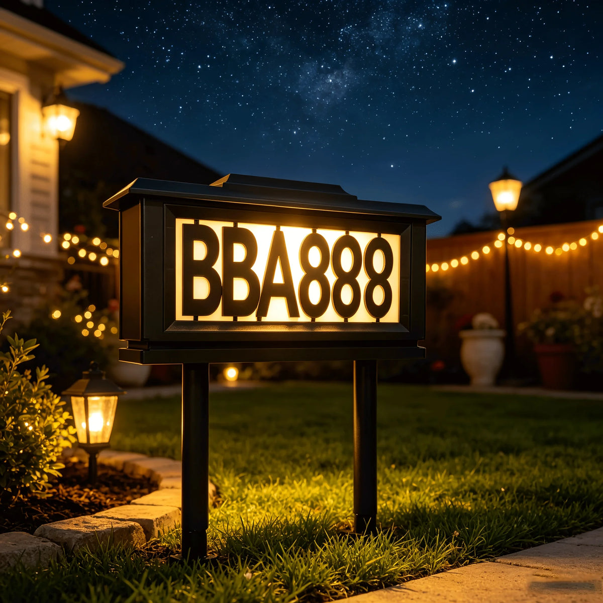 Solar Outdoor Lighting House Number Sign Light, Spotlight, Directional Light, Dual-Use Warm Light/White Light, Address Sign Light with Stake, Led Address Plaque Light for Houses and Homes, Suitable for Villas, Rural Areas, De